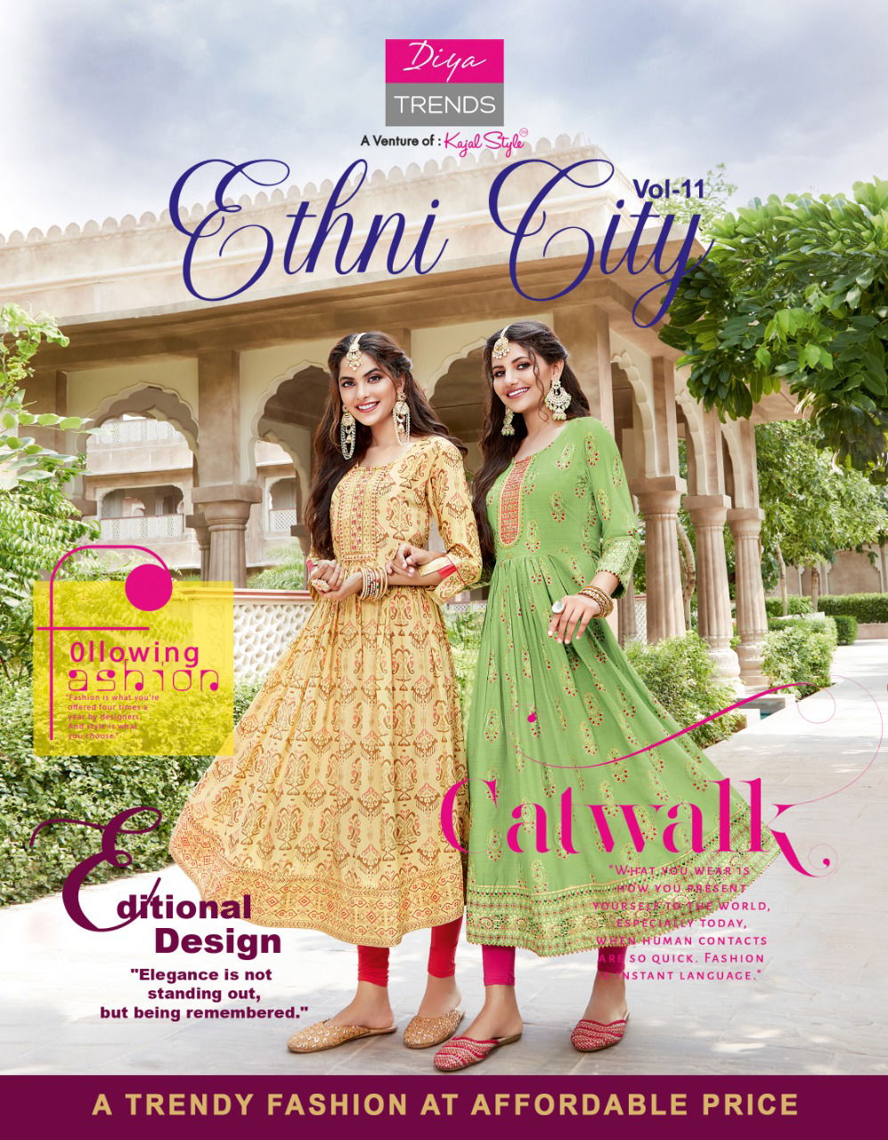 Ethnicity 11 Fancy Designer Festive Wear Rayon Fancy Embroidery Kurtis Collection